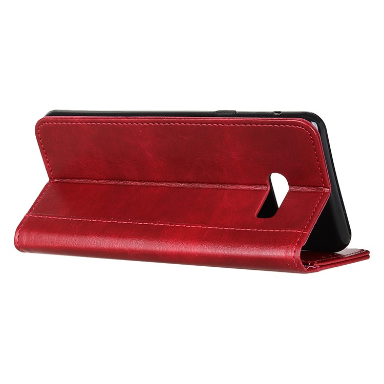 Rivet Decorated Crazy Horse Leather Wallet Case for LG G8X ThinQ - Red-3