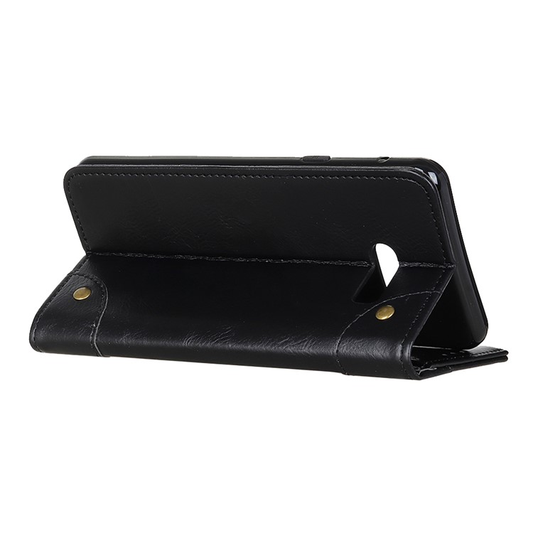 Crazy Horse Auto-absorbed Split Leather Wallet Case for LG G8X ThinQ - Black-4
