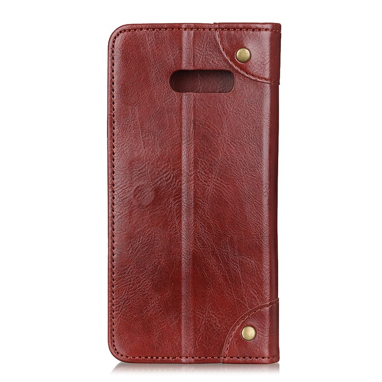 Crazy Horse Auto-absorbed Split Leather Wallet Case for LG G8X ThinQ - Brown-3