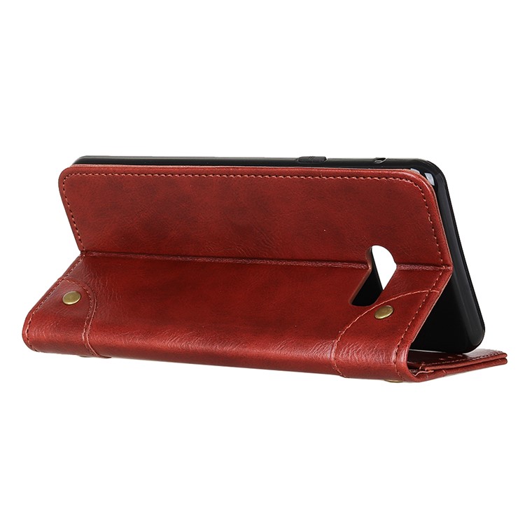 Crazy Horse Auto-absorbed Split Leather Wallet Case for LG G8X ThinQ - Brown-4