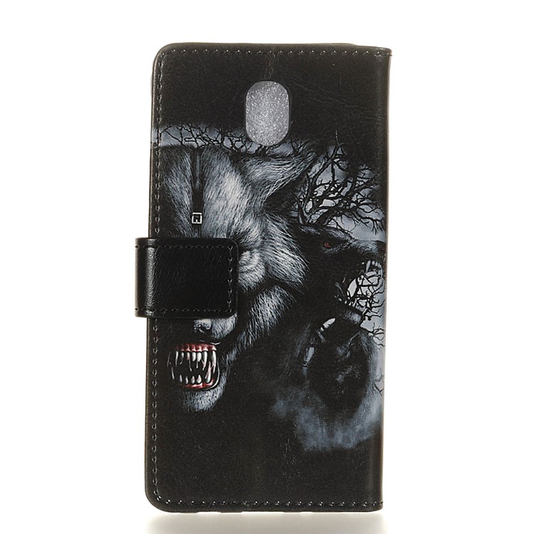 Pattern Printing Leather Wallet Phone Casing for LG K30 (2019) - Wolf Pattern-2