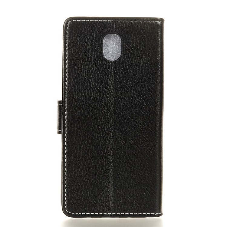 Litchi Skin Leather Wallet Stand Phone Case for LG K30 (2019) - Black-3