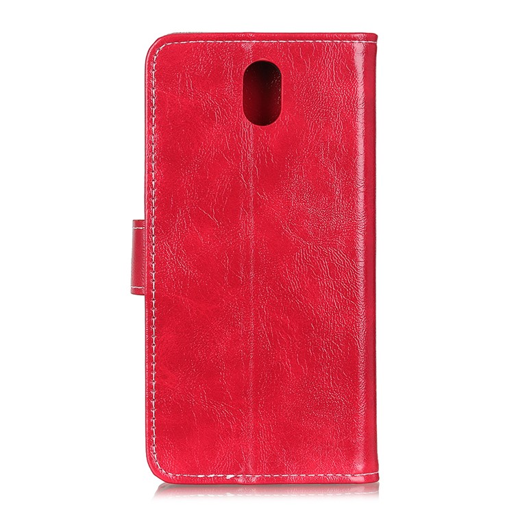 Retro Style Crazy Horse Skin PU Leather Wallet Stand Cellphone Cover for LG K30 (2019) - Red-3