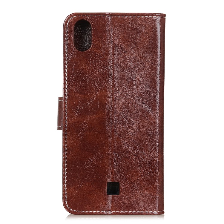 Crazy Horse Leather Wallet Stand Phone Shell Case for LG K20 (2019) - Brown-3