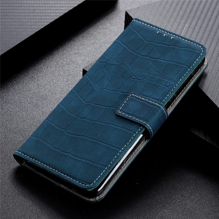 Crazy Horse Leather Wallet Phone Stand Case for LG K20 (2019) - Blackish Green-10