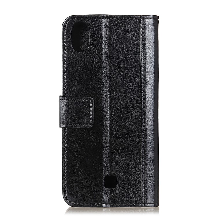 Rivet Decor Crazy Horse Texture Wallet Stand Leather Case for LG K20 (2019) - Black-2