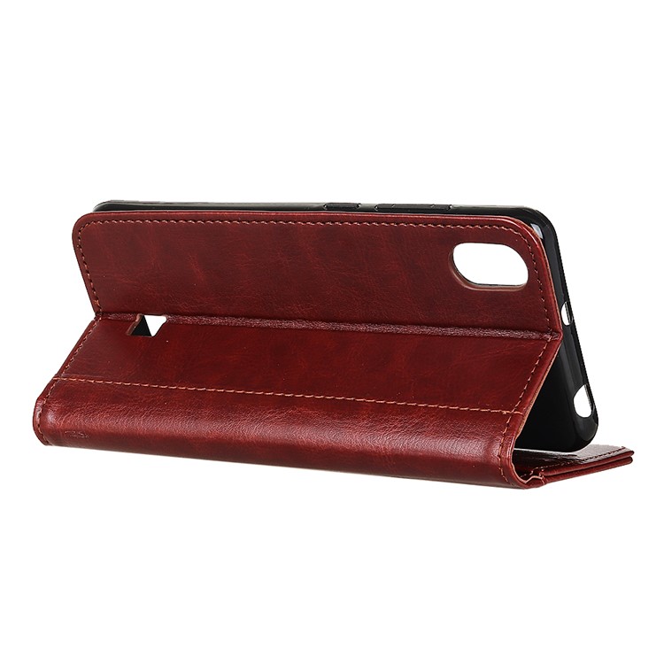 Rivet Decor Crazy Horse Texture Wallet Stand Leather Case for LG K20 (2019) - Brown-3