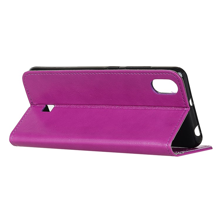 Crazy Horse Leather Wallet Stand Phone Case for LG K20 (2019) - Purple-2