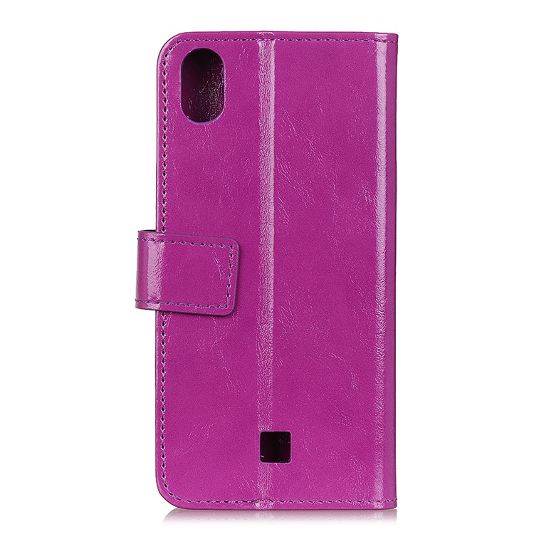 Crazy Horse Leather Wallet Stand Phone Case for LG K20 (2019) - Purple-3