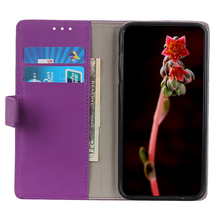 Leather Wallet Stand Phone Case Cover for LG K20 (2019) - Purple-3