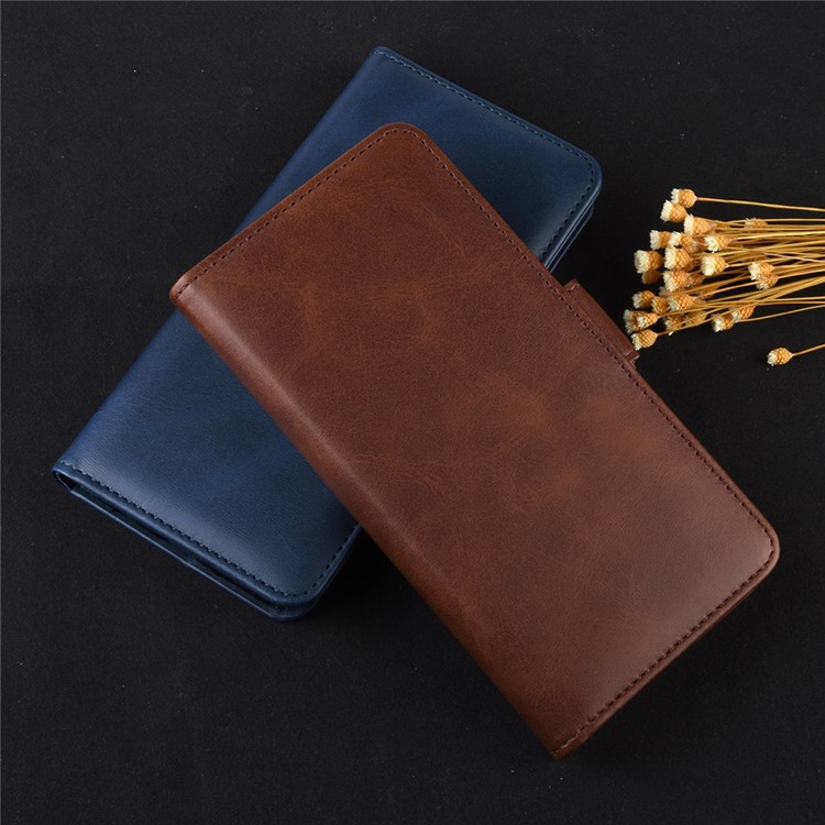 Magnet Adsorption Flip Leather Wallet Phone Case for LG K20 (2019) - Coffee-9