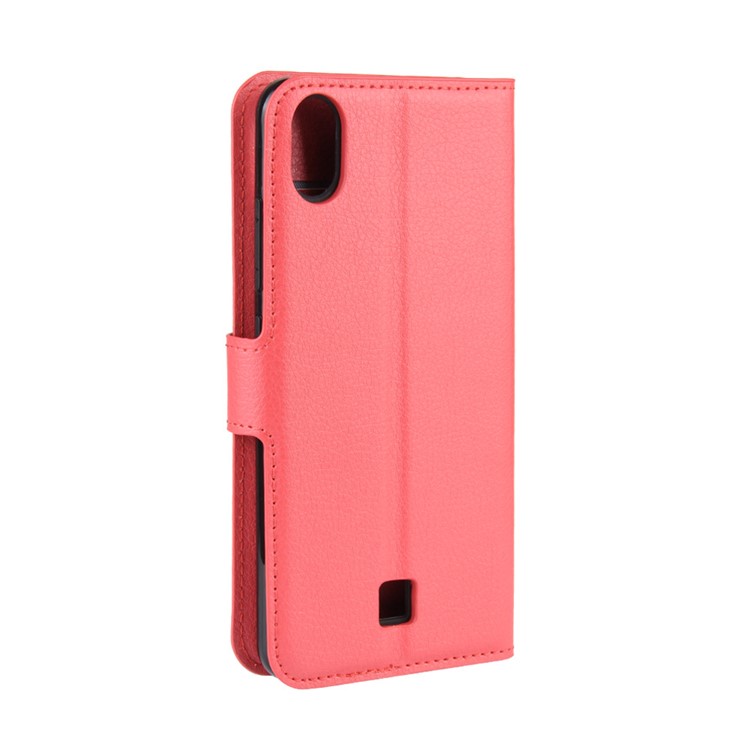 Litchi Skin Wallet Leather Stand Phone Shell Stylish Cover for LG K20 (2019) - Red-3