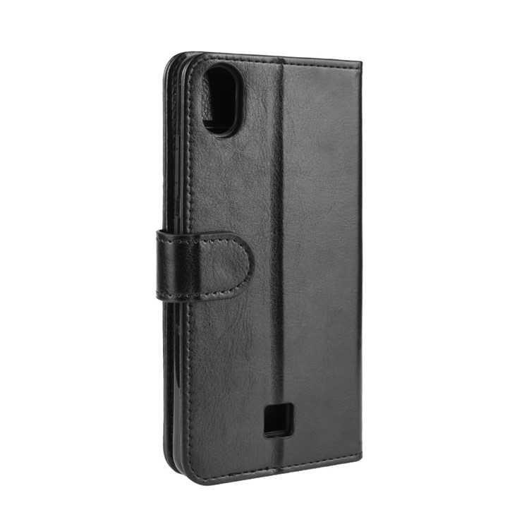 Crazy Horse Wallet Leather Phone Case for LG K20 (2019) - Black-4