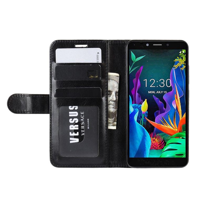 Crazy Horse Wallet Leather Phone Case for LG K20 (2019) - Black-7