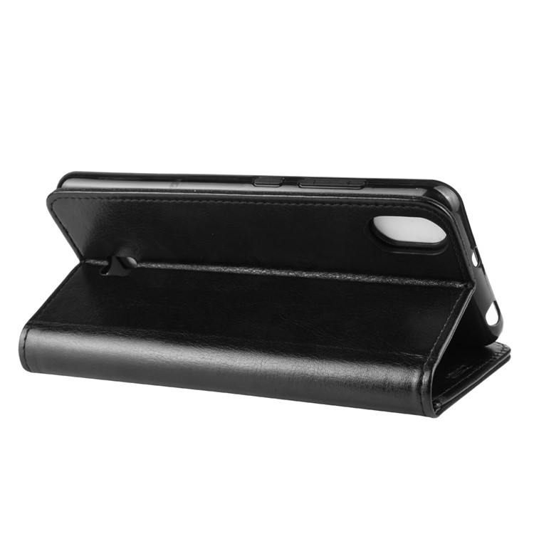 Crazy Horse Wallet Leather Phone Case for LG K20 (2019) - Black-8