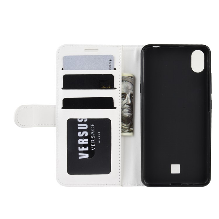 Crazy Horse Wallet Leather Phone Case for LG K20 (2019) - White-6