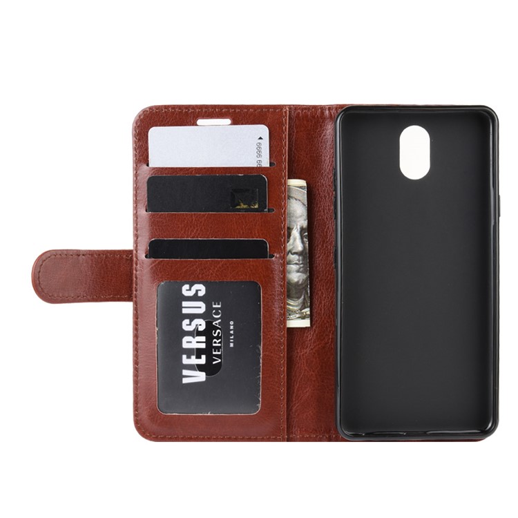 Crazy Horse Texture PU Leather Stand Wallet Flip Phone Shell for LG K30 (2019) - Brown-6