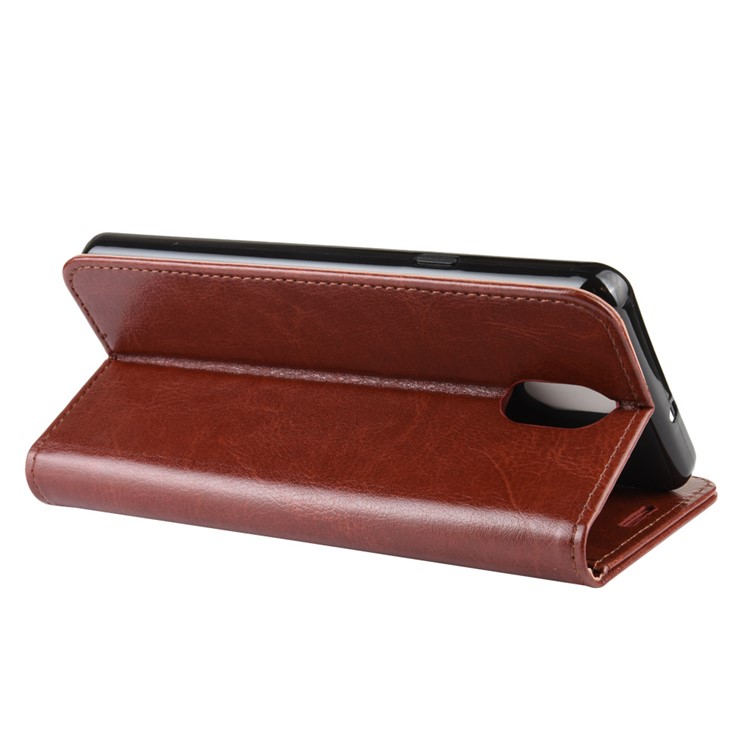 Crazy Horse Texture PU Leather Stand Wallet Flip Phone Shell for LG K30 (2019) - Brown-8