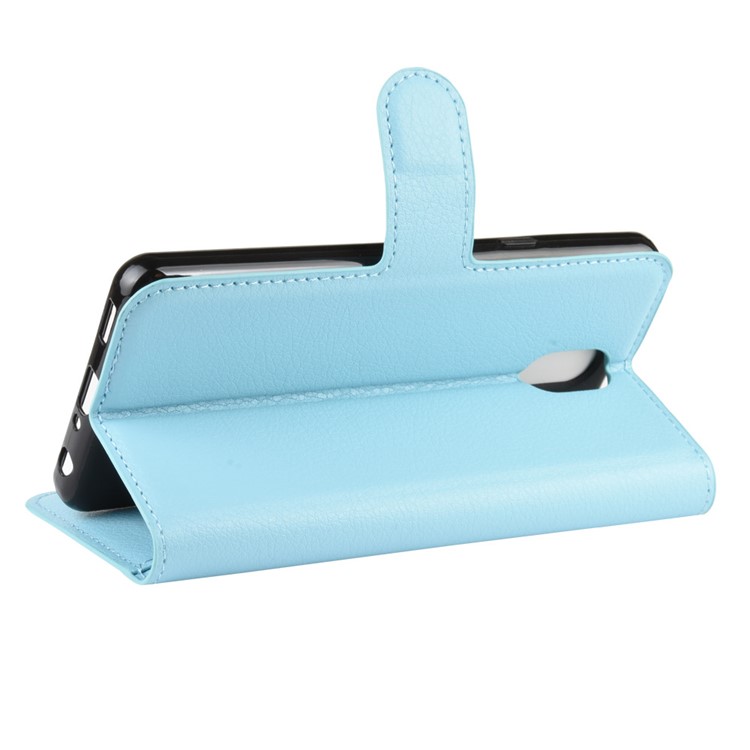 Litchi Skin Leather Wallet Stand Phone Cover Case for LG K30 (2019) - Baby Blue-6