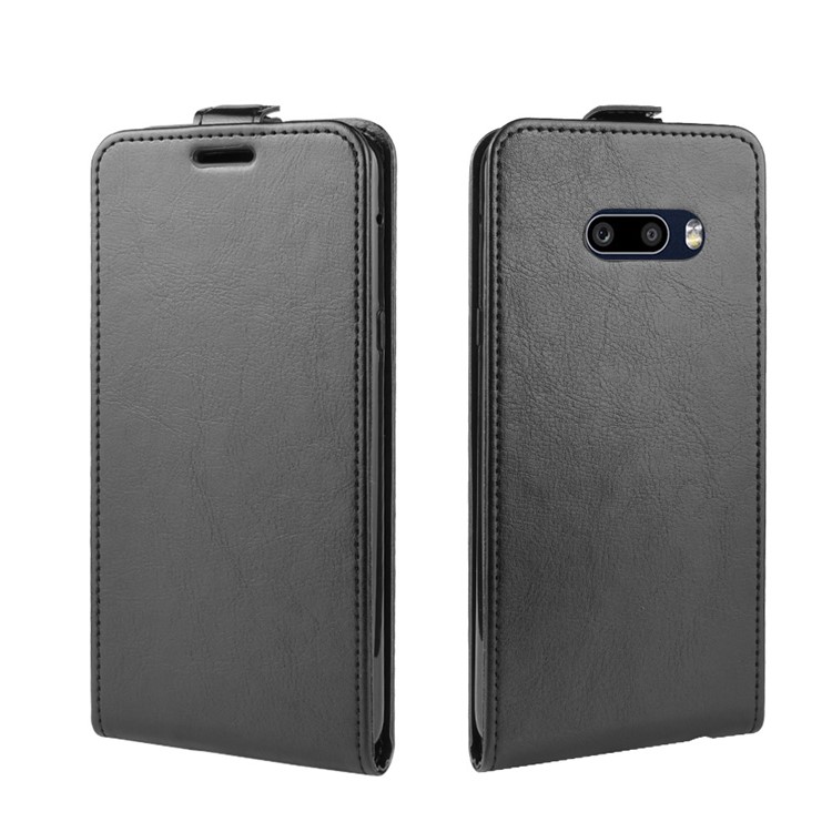 Crazy Horse Vertical Flip Leather Phone Cover for LG G8X ThinQ - Black-2