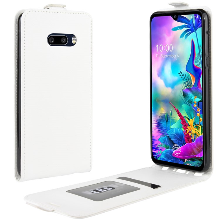 Crazy Horse Vertical Flip Leather Phone Cover for LG G8X ThinQ - White-1