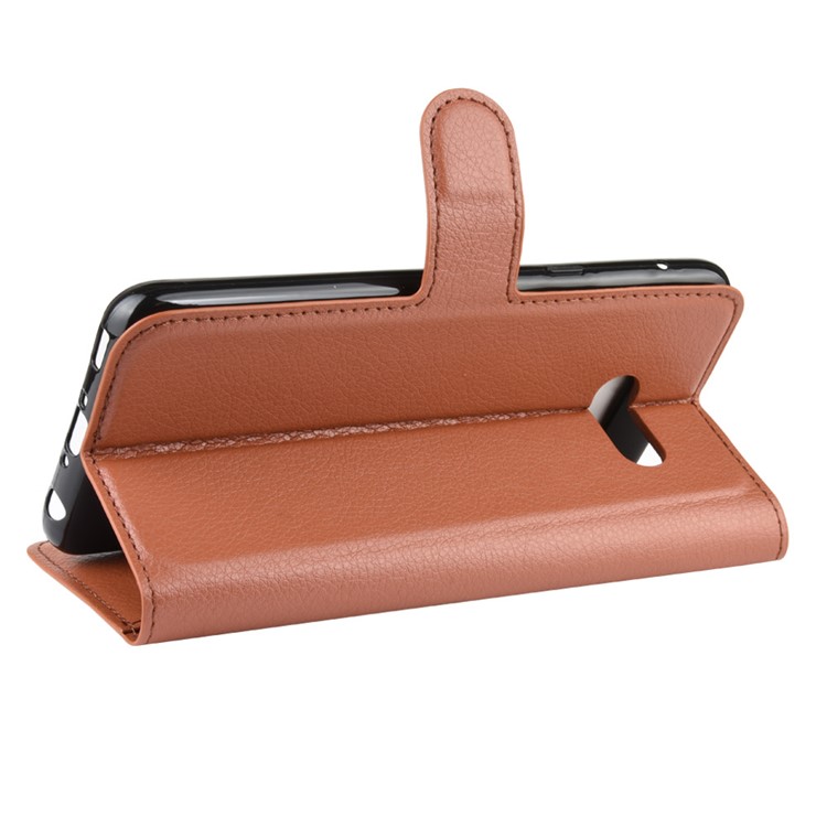 Litchi Skin Leather Stand Wallet Stylish Case for LG G8X ThinQ - Brown-6