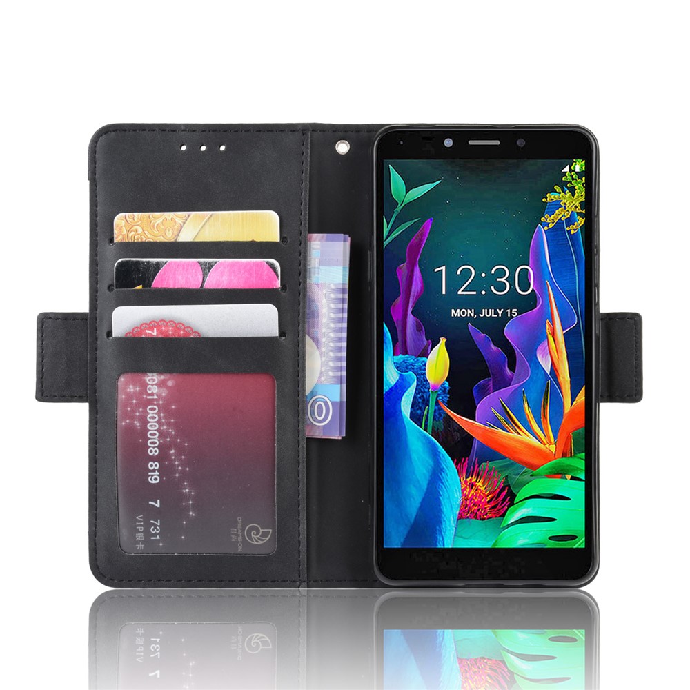 Wallet Leather Stand Phone Cover Case for LG K20 (2019) - Black-7