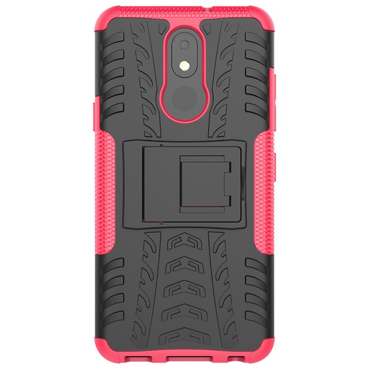 Custodia Ibrida PC + TPU Anti-slip Con Cavalletto Per LG K30 (2019) - Rosa-3