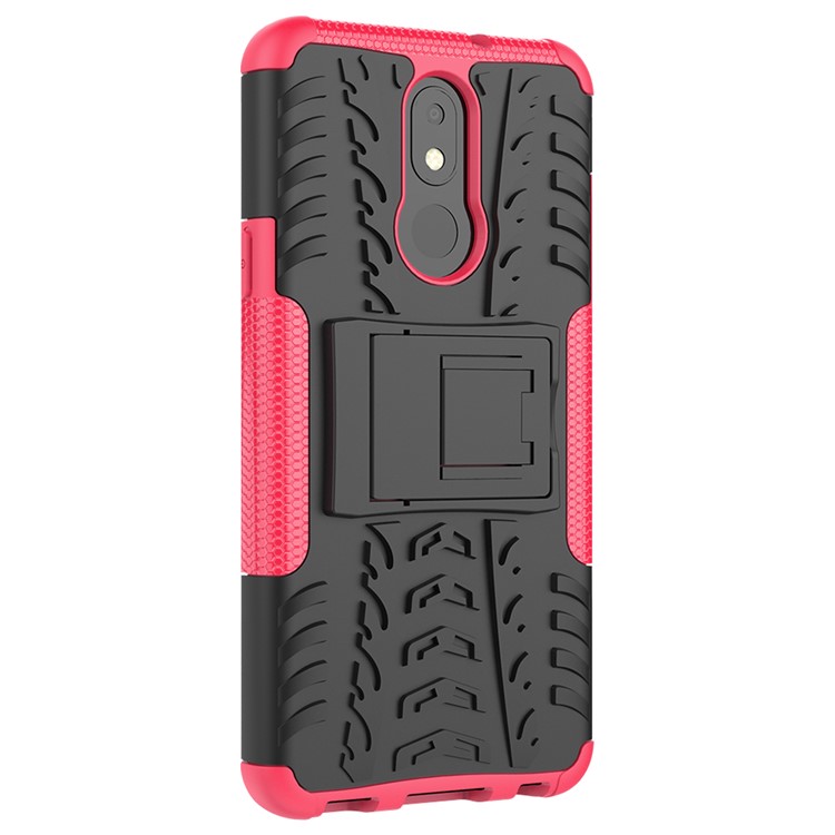 Custodia Ibrida PC + TPU Anti-slip Con Cavalletto Per LG K30 (2019) - Rosa-5