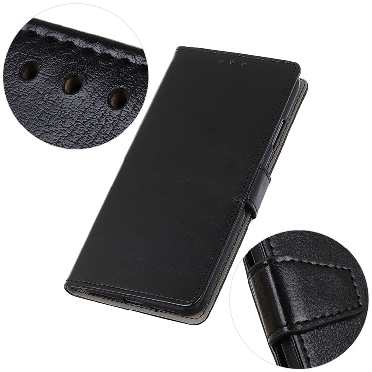 Crazy Horse Texture Wallet Stand Leather Phone Cover for LG K40S - Black-3