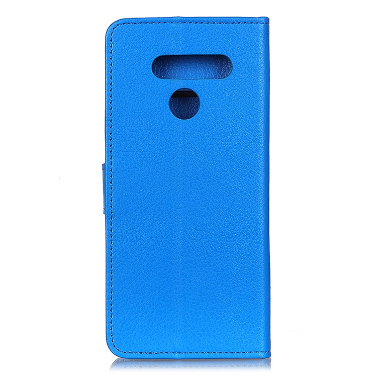 Litchi Texture Skin Leather Phone Cover for LG K40S - Blue-10