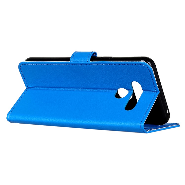 Litchi Texture Skin Leather Phone Cover for LG K40S - Blue-11