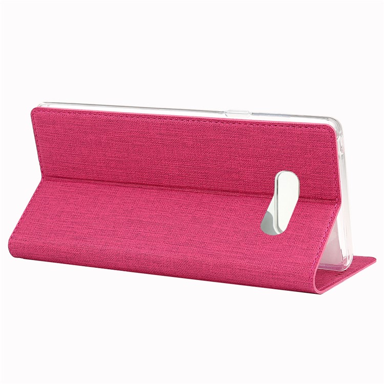 VILI DMX Cross Texture Leather Stand Case with Card Slot for LG G8X ThinQ / V50s ThinQ - Rose-7