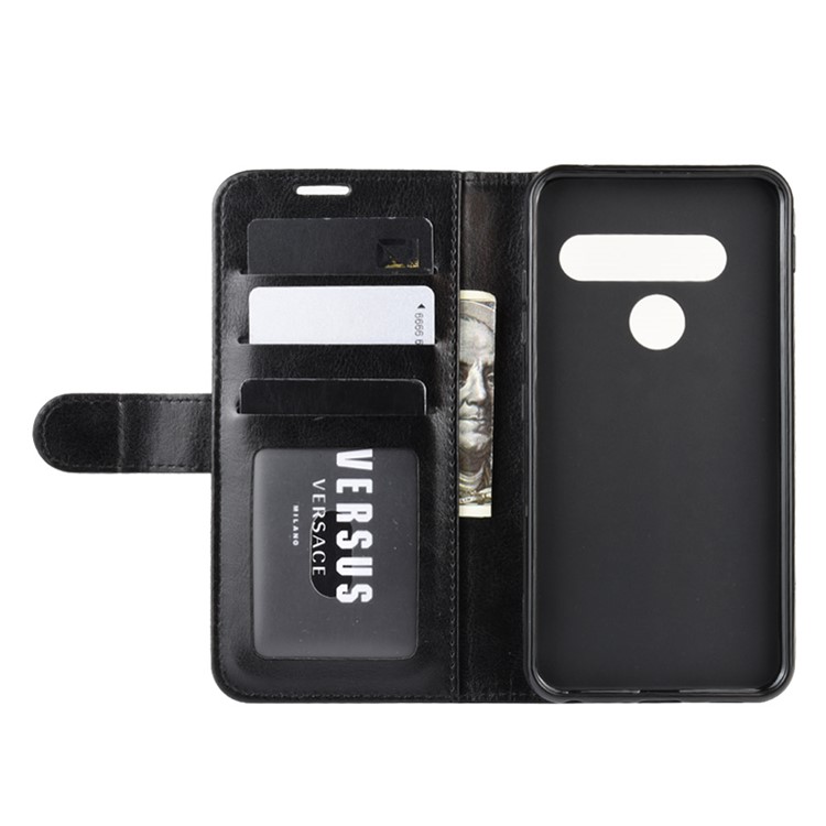 Crazy Horse Skin Wallet Style Leather Stand Shell for LG G8s ThinQ - Black-6