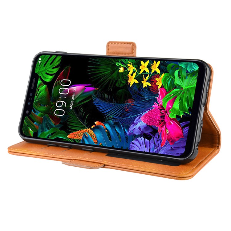 Magnet Adsorption Flip Leather Wallet Shell Case for LG G8s ThinQ - Brown-6