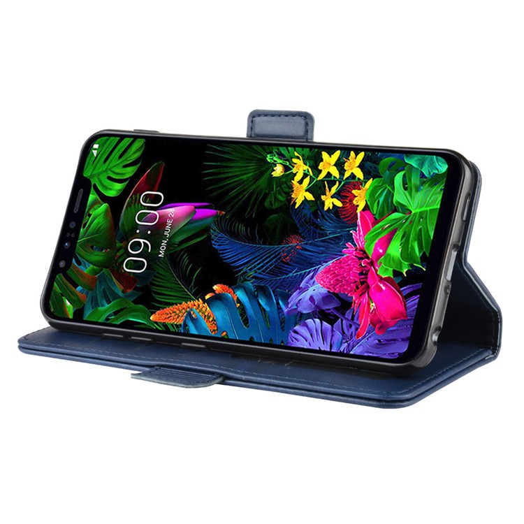 Magnet Adsorption Flip Leather Wallet Shell Case for LG G8s ThinQ - Blue-6