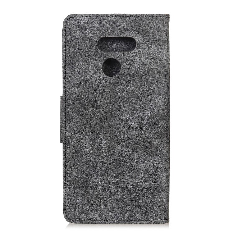 Retro PU Leather Wallet Shell Cover for LG K40S - Grey-10