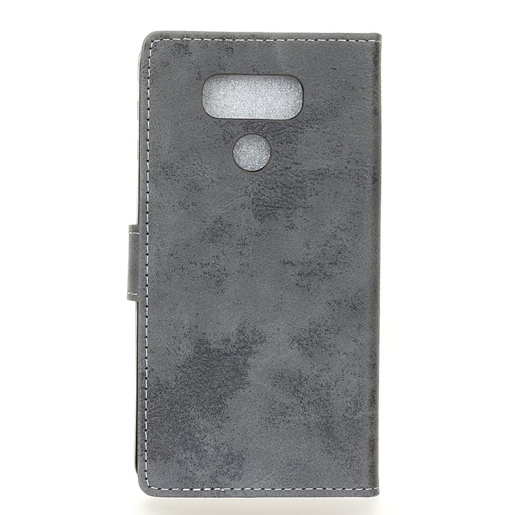 Vintage Retro Leather Wallet Case for LG K40S - Grey-12