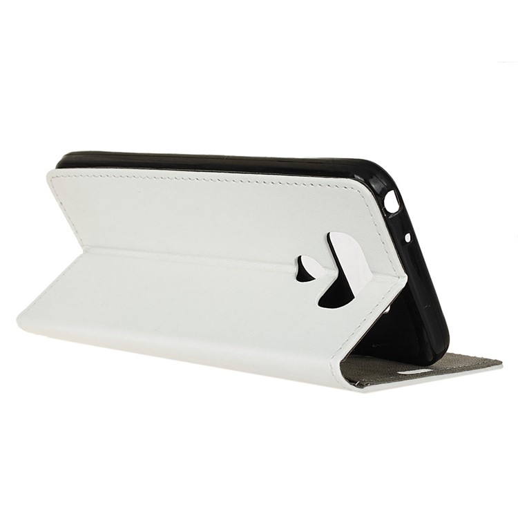 Wallet Stand Leather Cell Mobile Phone Cover Case for LG K40S - White-2