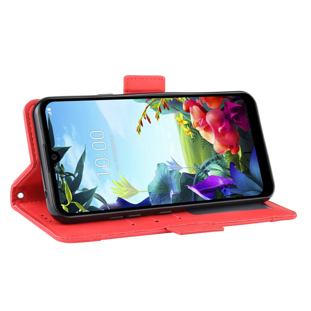 Funda Protectora De Cuero De Soporte De Billetera Con Múltiples Ranuras Para Tarjeta Para LG K40S - Rojo