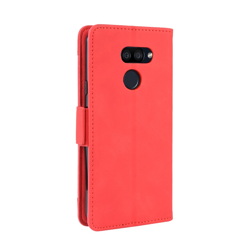 Wallet Stand Leather Protective Phone Case with Multiple Card Slots for LG K40S - Red-7