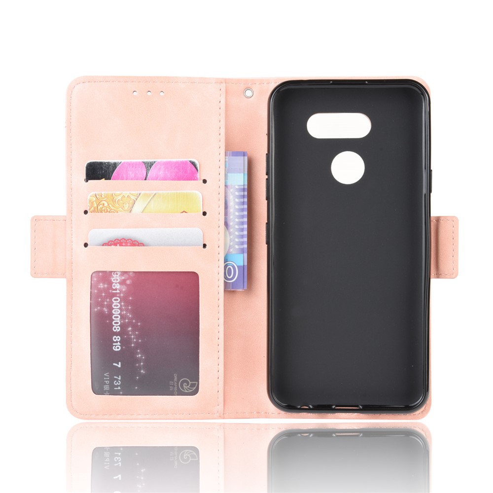 Wallet Stand Leather Protective Phone Case with Multiple Card Slots for LG K40S - Rose Gold-4