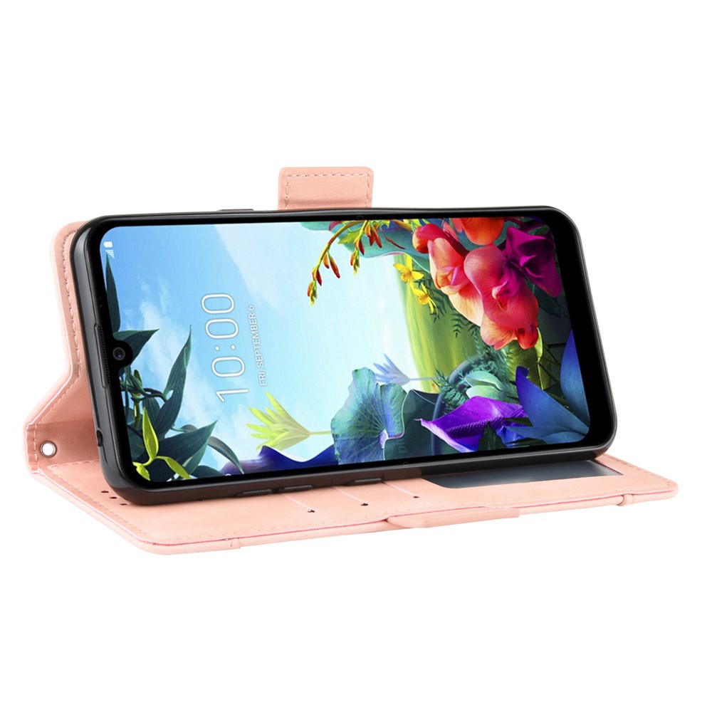 Wallet Stand Leather Protective Phone Case with Multiple Card Slots for LG K40S - Rose Gold-6