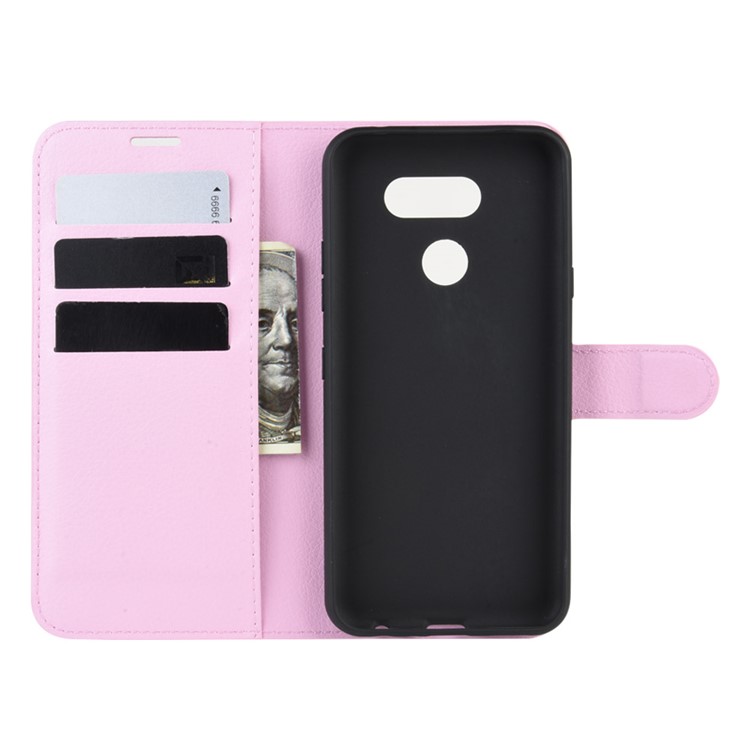 Litchi Grain Wallet Leather Phone Cover for LG K40S - Pink-3