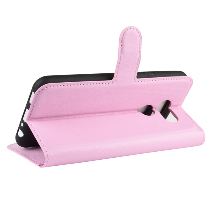 Litchi Grain Wallet Leather Phone Cover for LG K40S - Pink-5