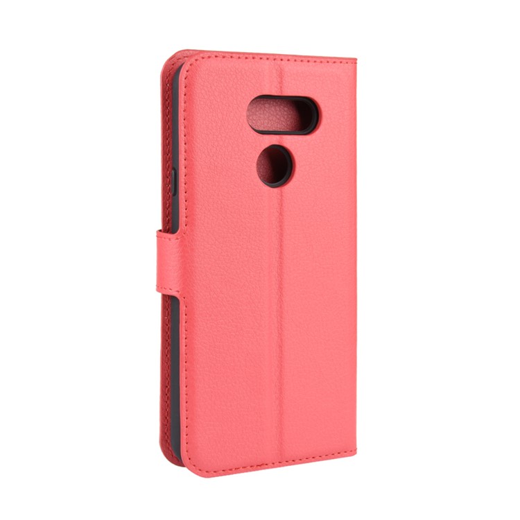 Litchi Grain Wallet Leather Phone Cover for LG K40S - Red-7