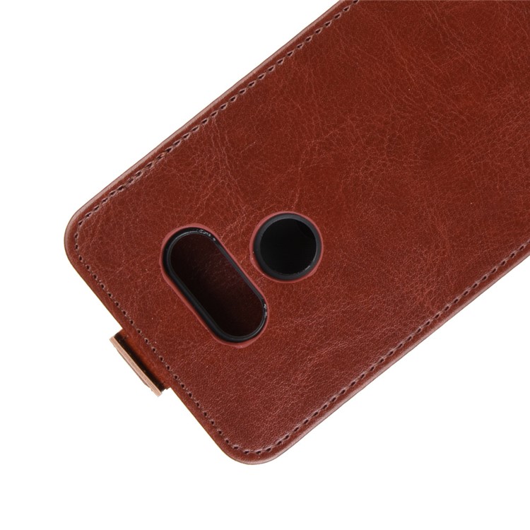 Crazy Horse Vertical Leather Phone Case with Card Slot for LG K40S - Brown-2