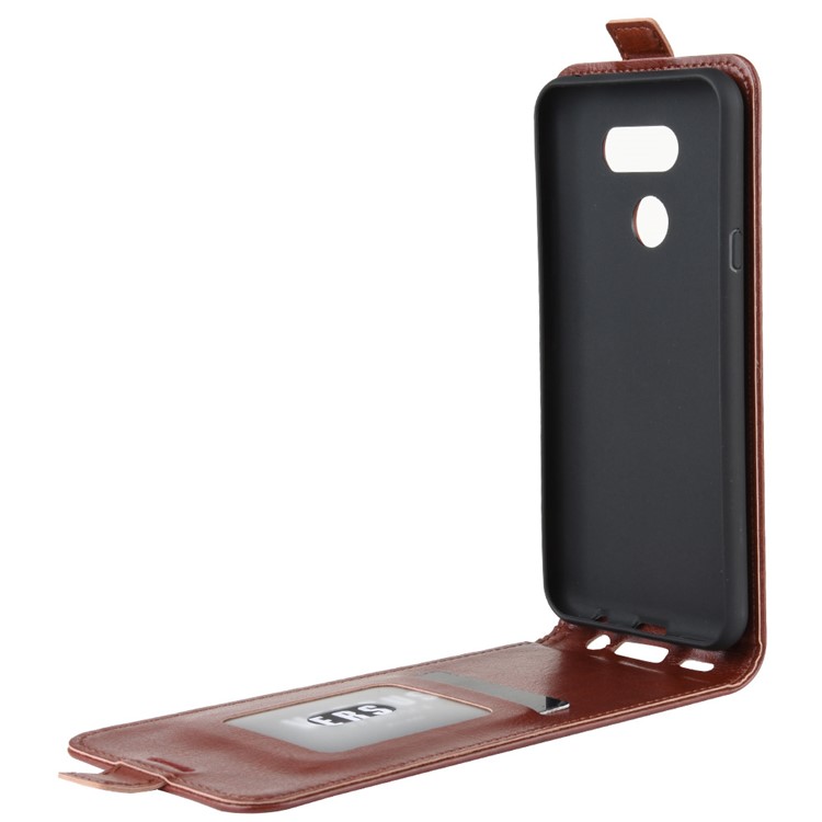 Crazy Horse Vertical Leather Phone Case with Card Slot for LG K40S - Brown-8