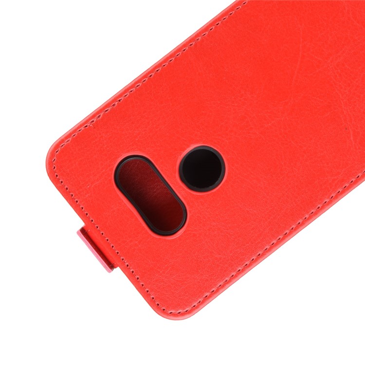 Crazy Horse Vertical Leather Phone Case with Card Slot for LG K40S - Red-2