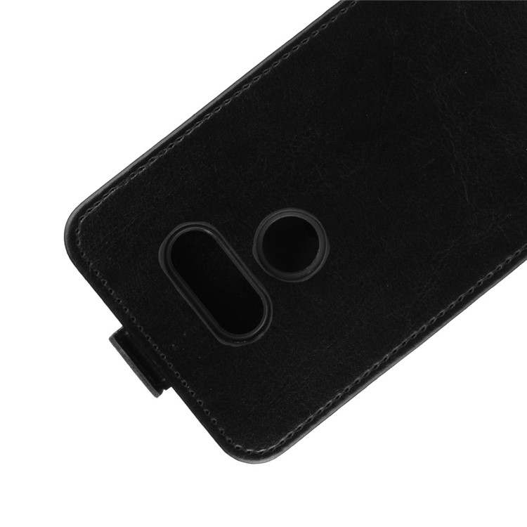 Crazy Horse Vertical Leather Phone Case with Card Slot for LG K40S - Black-2